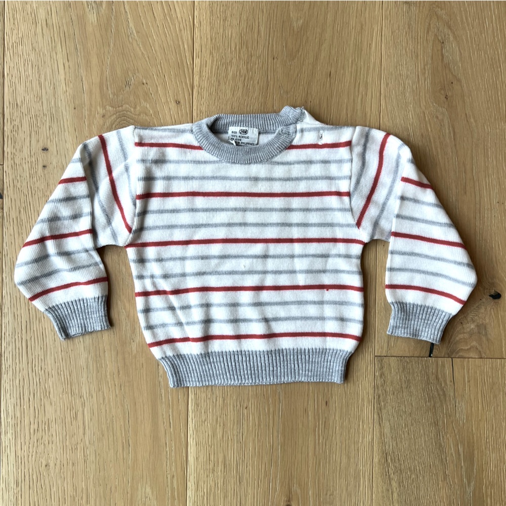 Vintage 80s 90s Toddler Striped Sweater